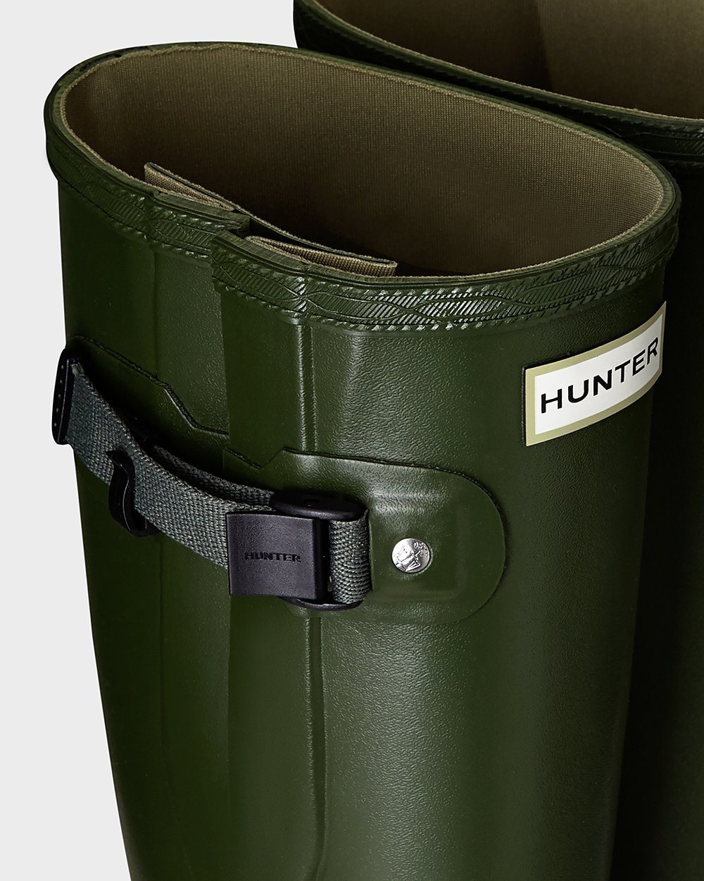 Galochas Altas Hunter Feminina Verdes - Norris Field Side Adjustable - 76FQBNYKR